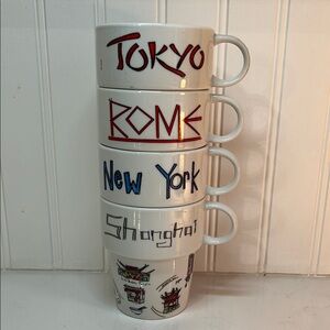 White City-Themed Stackable Mugs Set